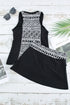 Sleeveless Geometric Print Zip Front Dress