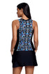 Sleeveless Geometric Print Zip Front Dress