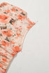 Sleeveless High Neck Mesh Botanical Print Top