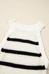 Sleeveless High Neck Striped Ruched Knit Dress