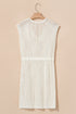 Sleeveless Hollow Out Drawstring Waist Knit Cover Up Dress