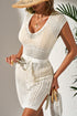Sleeveless Hollow Out Drawstring Waist Knit Cover Up Dress