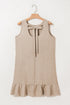 Sleeveless Knot Scoop Back Ruffle Hem Mini Dress