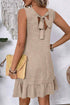 Sleeveless Knot Scoop Back Ruffle Hem Mini Dress