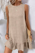 Sleeveless Knot Scoop Back Ruffle Hem Mini Dress