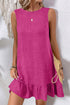 Sleeveless Knot Scoop Back Ruffle Hem Mini Dress