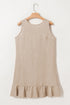 Sleeveless Knot Scoop Back Ruffle Hem Mini Dress