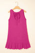 Sleeveless Knot Scoop Back Ruffle Hem Mini Dress