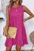 Sleeveless Knot Scoop Back Ruffle Hem Mini Dress