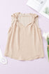 Sleeveless Knot Shoulder V Neck Woven Tank Top