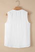 Sleeveless Knot Shoulder V Neck Woven Tank Top