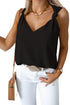 Sleeveless Knot Shoulder V Neck Woven Tank Top