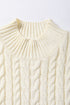 Sleeveless Mock Neck Cable Knit Sweater Top