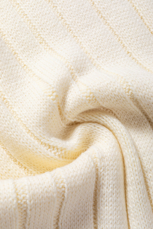 Sleeveless Mock Neck Cable Knit Sweater Top
