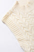 Sleeveless Mock Neck Cable Knit Sweater Top