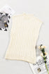 Sleeveless Mock Neck Cable Knit Sweater Top