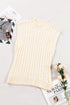 Sleeveless Mock Neck Cable Knit Sweater Top