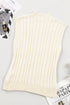 Sleeveless Mock Neck Cable Knit Sweater Top