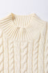 Sleeveless Mock Neck Cable Knit Sweater Top