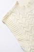 Sleeveless Mock Neck Cable Knit Sweater Top