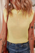 Sleeveless Open Stitch Crew Neck Knit Sweater Top