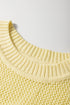 Sleeveless Open Stitch Crew Neck Knit Sweater Top