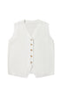 Sleeveless Ribbed Button Down V Neck Sweater Vest