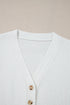 Sleeveless Ribbed Button Down V Neck Sweater Vest