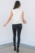 Sleeveless Ribbed Button Down V Neck Sweater Vest