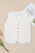 Sleeveless Ribbed Button Down V Neck Sweater Vest