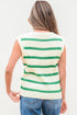 Sleeveless Ribbed Knit Crew Neck Patterned Sweater Vest