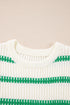 Sleeveless Ribbed Knit Crew Neck Patterned Sweater Vest