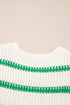 Sleeveless Ribbed Knit Crew Neck Patterned Sweater Vest