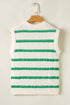 Sleeveless Ribbed Knit Crew Neck Patterned Sweater Vest