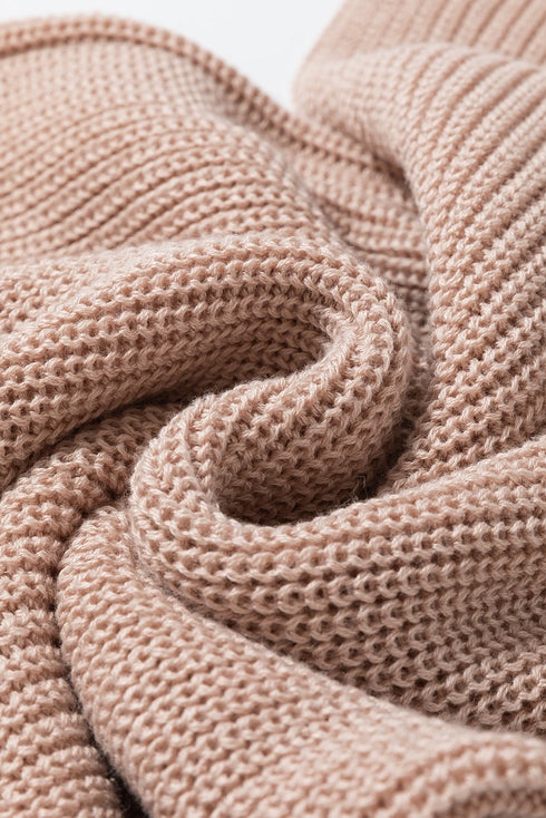 Sleeveless Ribbed Knit Fold Over Turtleneck Sweater