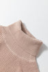 Sleeveless Ribbed Knit Fold Over Turtleneck Sweater