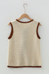 Sleeveless Ribbed Knit Tie Front Sweater Vest