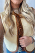 Sleeveless Ribbed Knit Tie Front Sweater Vest