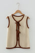 Sleeveless Ribbed Knit Tie Front Sweater Vest