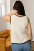 Sleeveless Ribbed Knit Tie Front Sweater Vest