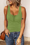 Sleeveless Scoop Neck Button Tank Top