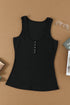 Sleeveless Scoop Neck Button Tank Top
