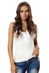 Sleeveless Scoop Neck Button Tank Top