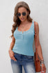 Sleeveless Scoop Neck Button Tank Top