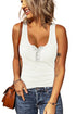 Sleeveless Scoop Neck Button Tank Top