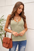 Sleeveless Scoop Neck Button Tank Top