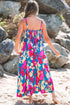 Sleeveless Square Neck Empire Waist Floral Maxi Dress