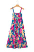 Sleeveless Square Neck Empire Waist Floral Maxi Dress