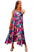 Sleeveless Square Neck Empire Waist Floral Maxi Dress