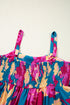 Sleeveless Square Neck Empire Waist Floral Maxi Dress